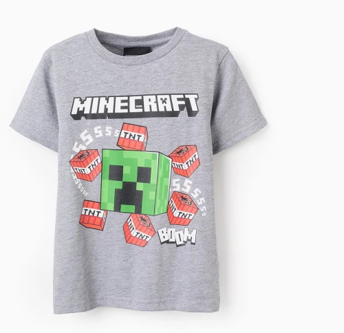 Zippy Μπλούζα Minecraft, Γκρι
