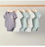 Mamas & Papas Σετ 5 Φορμάκια Κοντό Μανίκι για Νεογέννητο Dino