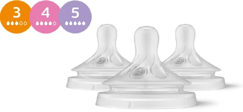 Philips Avent Θηλές Σιλικόνης Natural Response Σετ Mix Ροή 3,4,5 (3 τεμάχια)