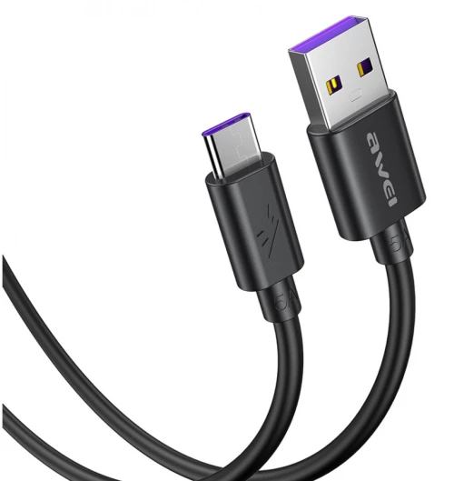 AWEI καλώδιο USB σε Type-C CL-113T, 5A, 0.30m, μαύρο