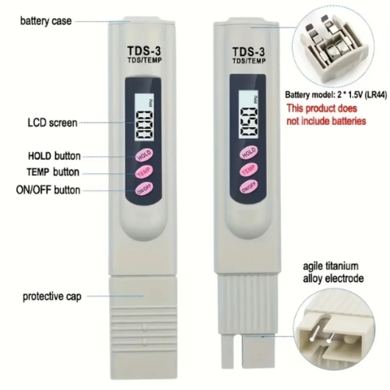 TDS Meter TDS-3 Ψηφιακός Μετρητής Θερμοκρασίας & Αγωγιμότητας