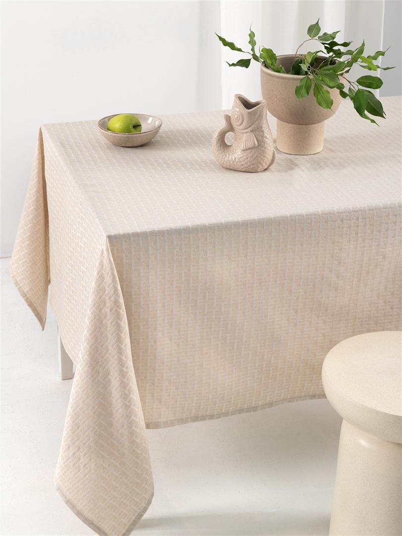 Τραπεζομάντηλο Αδιάβροχο Palamaiki Mily Beige - 175 x 160
