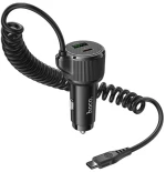 Φορτιστής Αυτοκινήτου Hoco NZ17A Avant-garde 1xUSB-A και 2xUSB-C 50W PD+QC με Καλώδιο Type-C Black