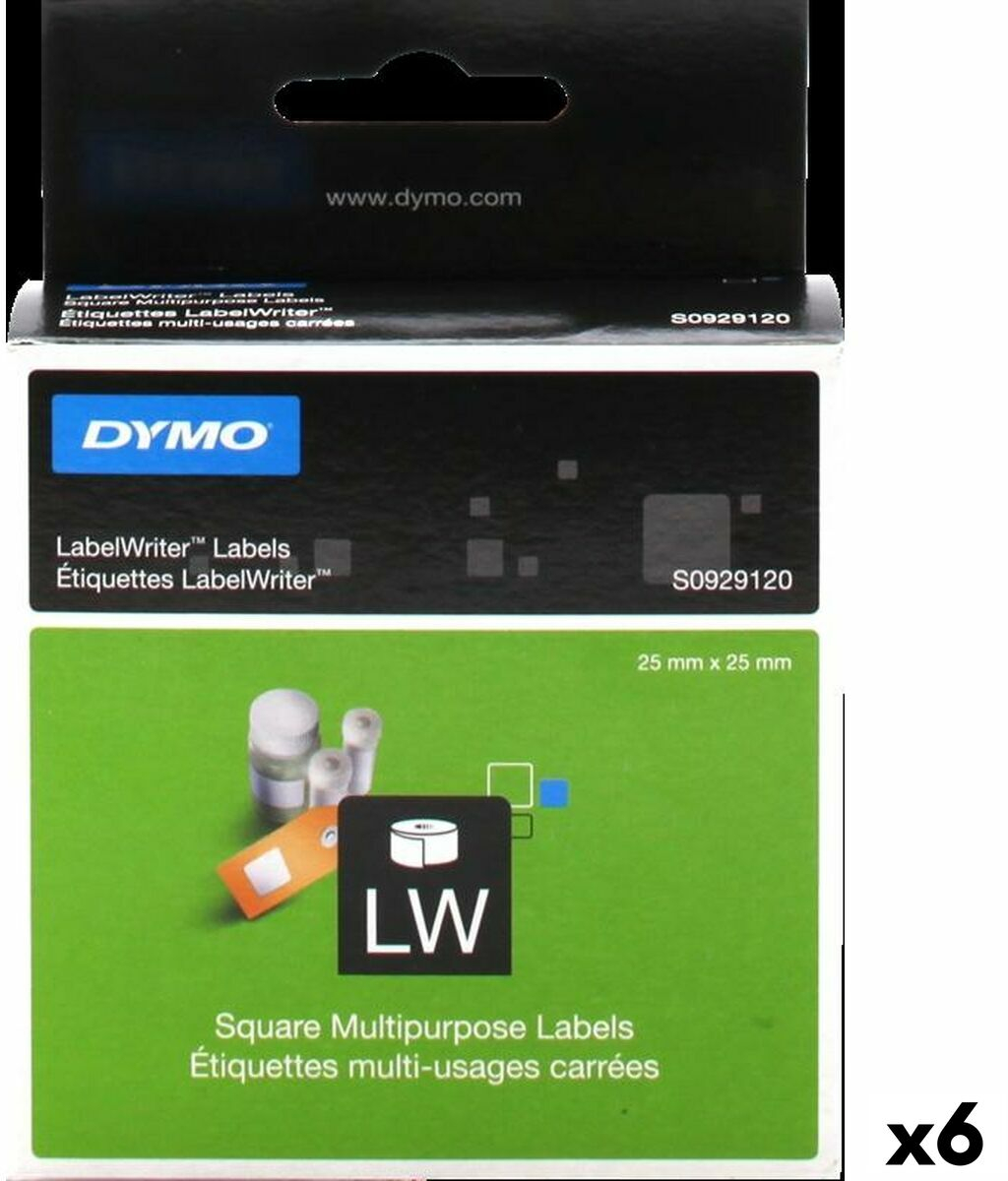 Πλαστικοποιημένη Ταινία Dymo LabelWriter Λευκό Ετικέτες 25 x 25 mm (x6)