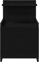 vidaXL Κομοδίνο με 2 Συρτάρια Μαύρο 40x36,5x62 εκ.