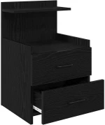 vidaXL Κομοδίνο με 2 Συρτάρια Μαύρο 40x36,5x62 εκ.