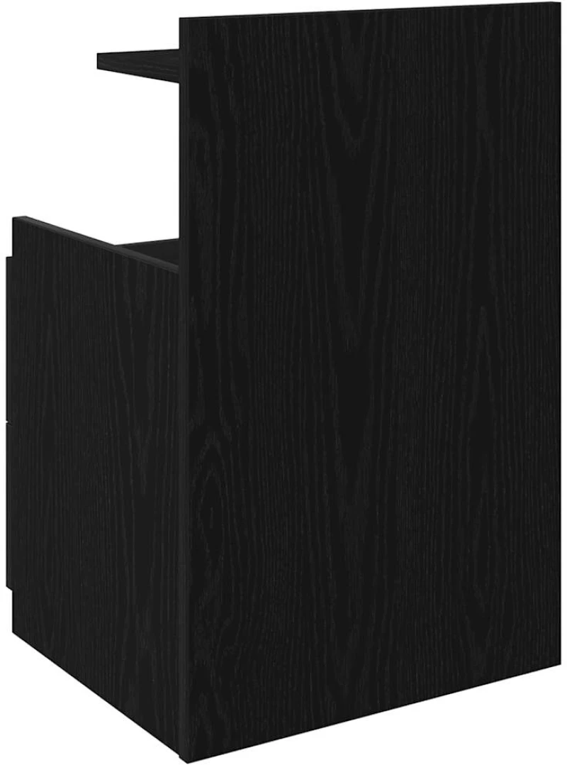 vidaXL Κομοδίνο με 2 Συρτάρια Μαύρο 40x36,5x62 εκ.