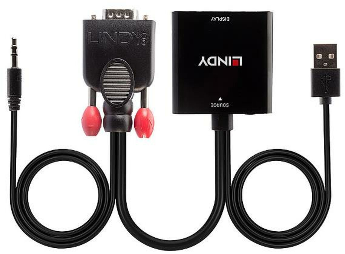 Αντάπτορας VGA σε HDMI με Ήχο LINDY 38284 Μαύρο