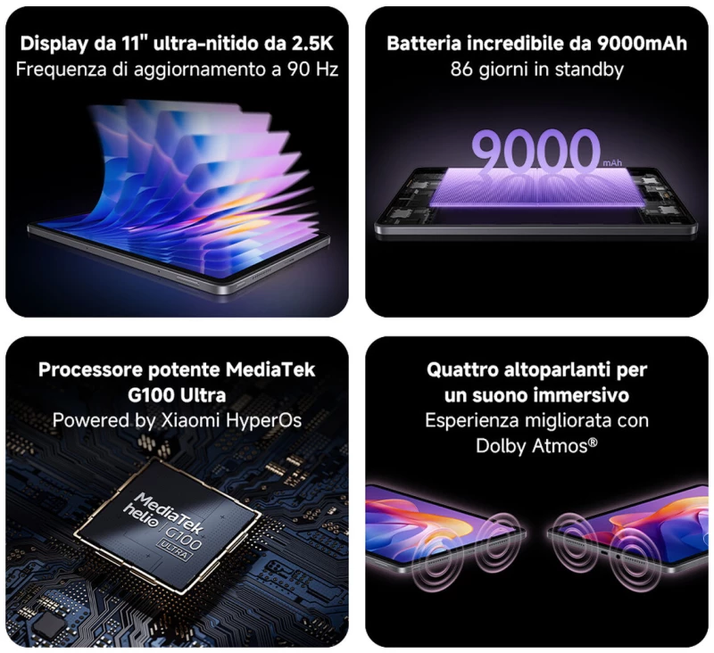 Tablet Xiaomi Octa Core 4 GB RAM 128 GB Γκρι 11"