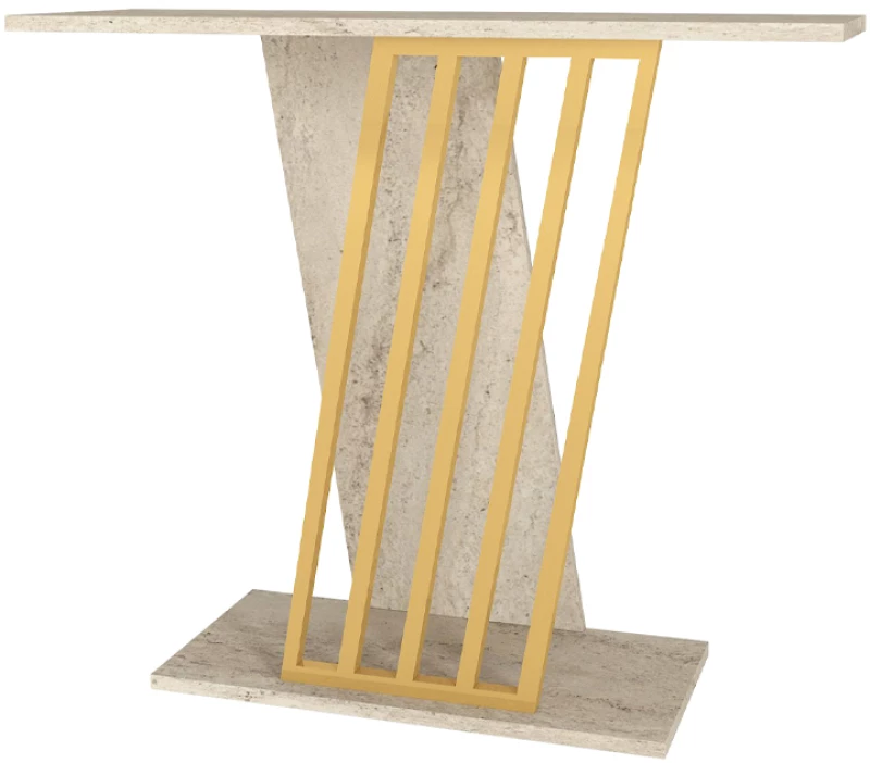 Κονσόλα Gravity Megapap χρώμα travertine - χρυσό 90x29,6x76,8εκ.