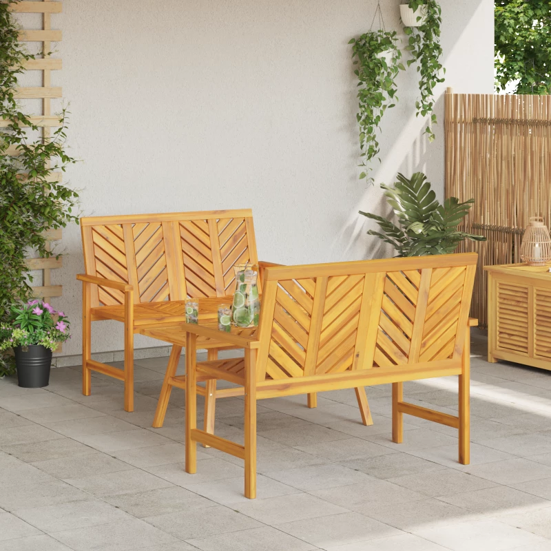 vidaXL Σετ Lounge Κήπου 3 Τεμαχίων Μασίφ Ξύλο Ακακίας