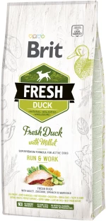 Ξηρά Τροφή Σκύλου Brit Fresh Duck Energy Run & Work 12kg + 2,5kg Δώρο