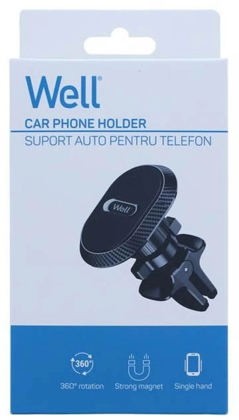 Μαγνητική Βάση Στήριξης Αυτοκινήτου για Smartphone Well MOUNT-CAR-AVM06-WL