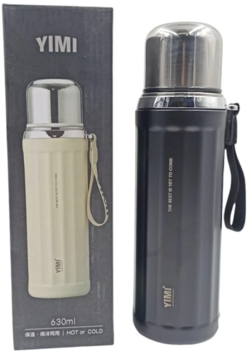 ΑΝΟΞΕΙΔΩΤΟ ΘΕΡΜΟΣ 630ml ΜΑΥΡΟ YIMI-BW-025