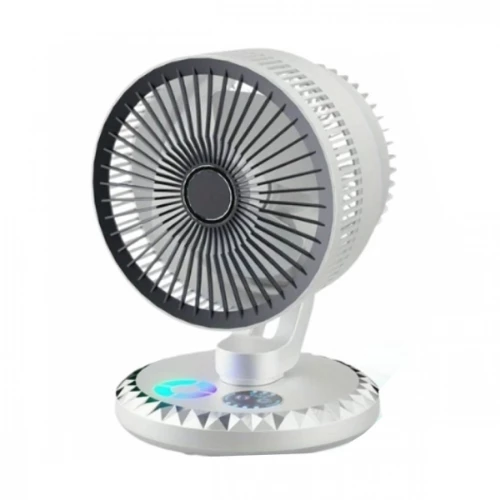 18cm Επιτραπέζιος USB Ανεμιστήρας με Ρύθμιση Ισχύος, Χρονοδιακόπτη & LED Φωτισμό - Arrango - Λευκό