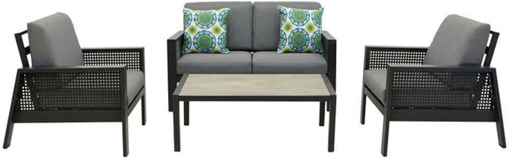 Σαλόνι Κήπου Alabama (Σετ 4Τμχ) 378-124-039 Grey Four Seater