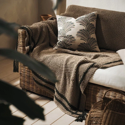 Ριχτάρι Poema 239 Taupe-Black Gofis Home Armchair 140x180cm 100% Βαμβάκι