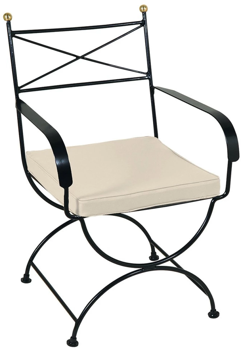 Πολυθρόνα Μεταλλική Χιαστί 3787 58x58x89cm Beige-Black
