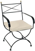 Πολυθρόνα Μεταλλική Χιαστί 3787 58x58x89cm Beige-Black