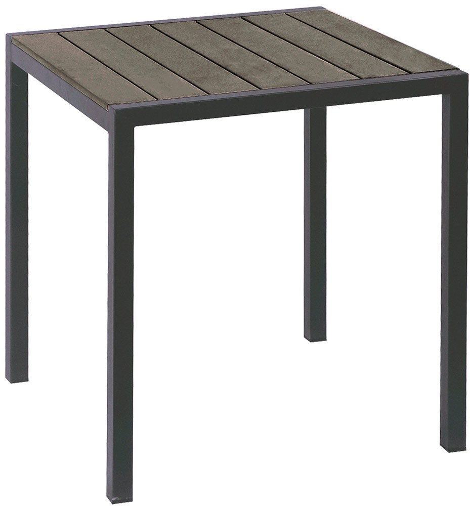 Τραπέζι Αλουμινίου Mε Polywood 223938 68x68x72cm Grey