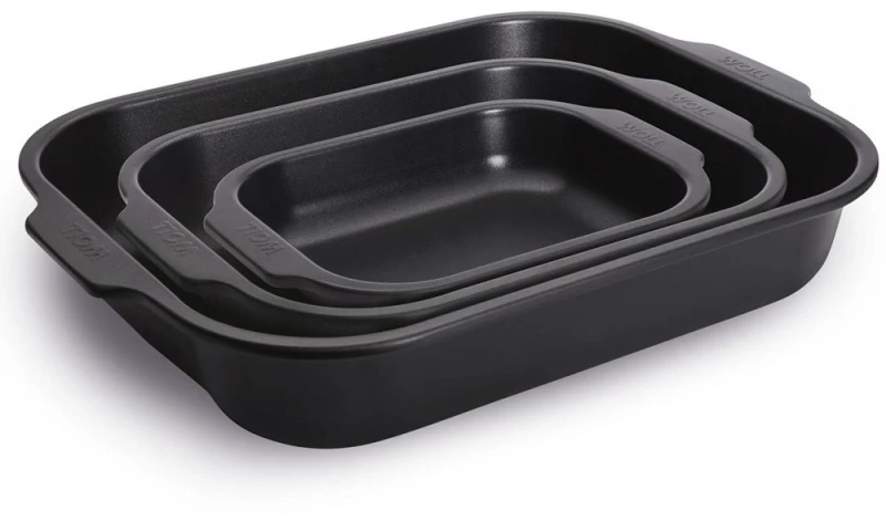 Ταψιά (Σετ 3Τμχ) Αντικολλητικά WB-SET004 Black Woll Ατσάλι, Αλουμίνιο