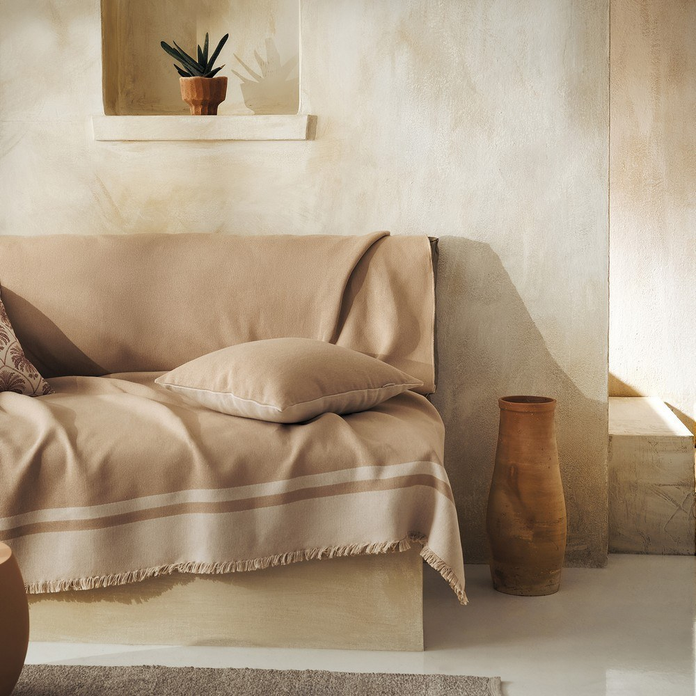 Ριχτάρι Marian 336/41 Ground Beige Gofis Home Armchair 180x180cm Βαμβάκι-Ακρυλικό
