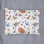 Μαξιλαροθήκη Παιδική Dinosaur 519 White-Blue DimCol 50Χ70 50x70cm 100% Βαμβάκι