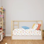 Σεντόνι Βρεφικό Forest Animals 570 White-Sky Blue DimCol Crib 80x110cm 100% Βαμβάκι