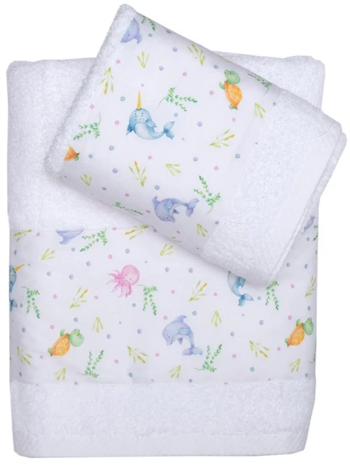 Πετσέτες Παιδικές Μάρκο (Σετ 2τμχ) White Viopros Towels Set 70x130cm 100% Βαμβάκι