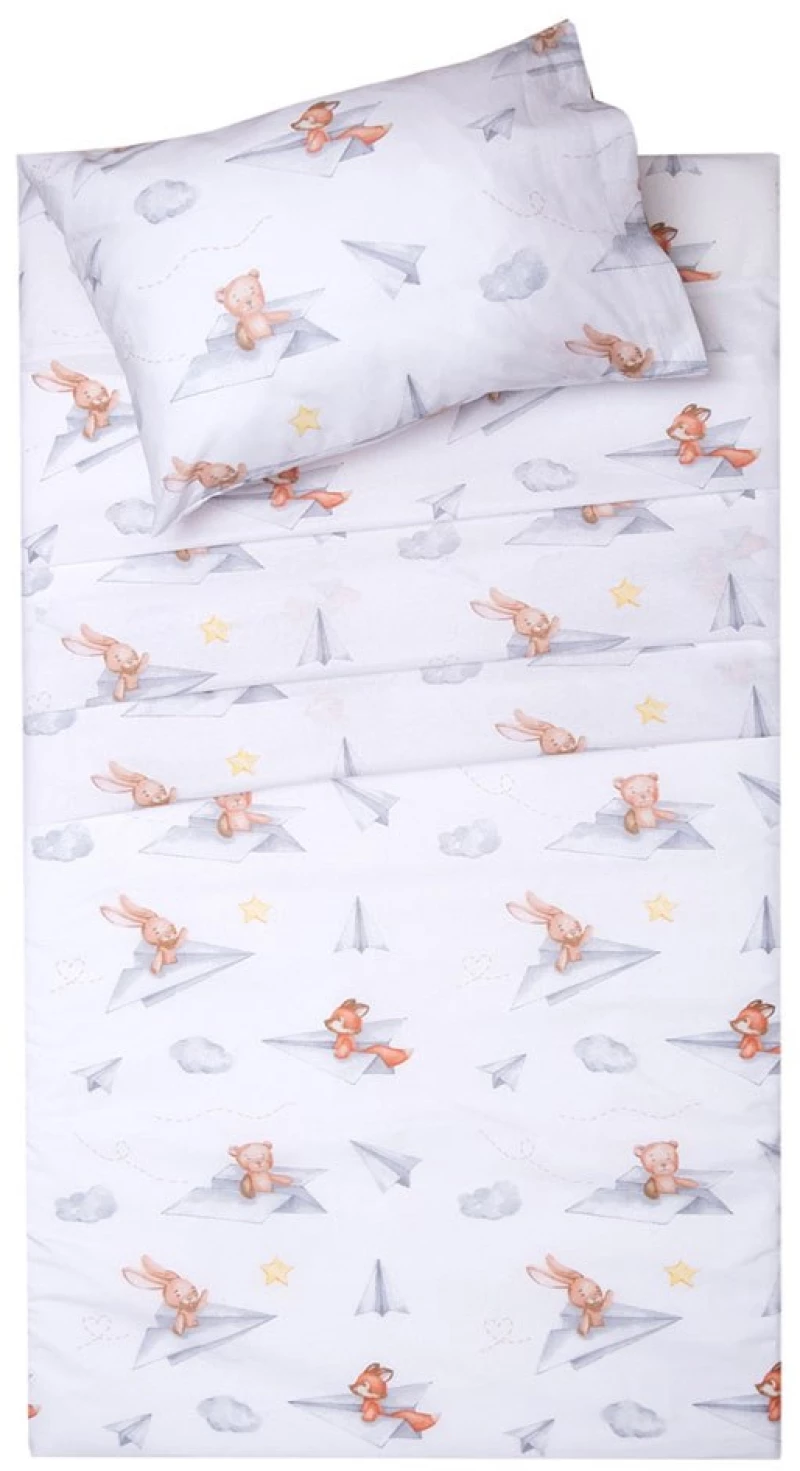 Σεντόνια Βρεφικά Χοκ (Σετ 2τμχ) White Viopros Crib 80x100cm 100% Βαμβάκι