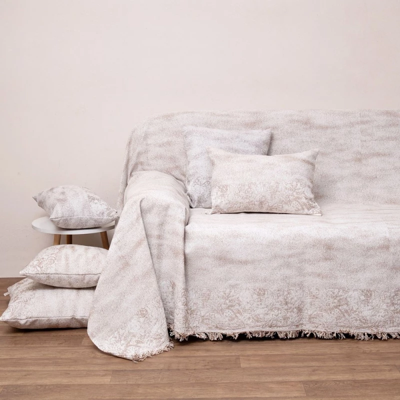Ριχτάρι 3025 Beige Viopros Three-Seater 180x280cm 100% Βαμβάκι