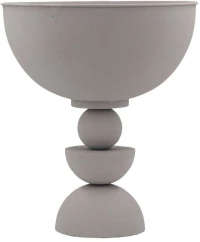 Διακοσμητικό Μπωλ Με Πόδι Up Down 032129 31x31x36cm Light Grey Μέταλλο