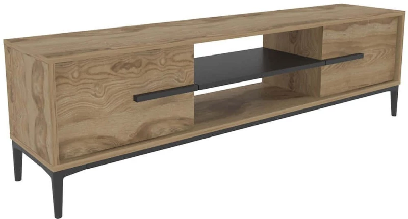 Έπιπλο Τηλεόρασης Eslem 875ZNA4595 120x29,6x43,6cm Oak-Black