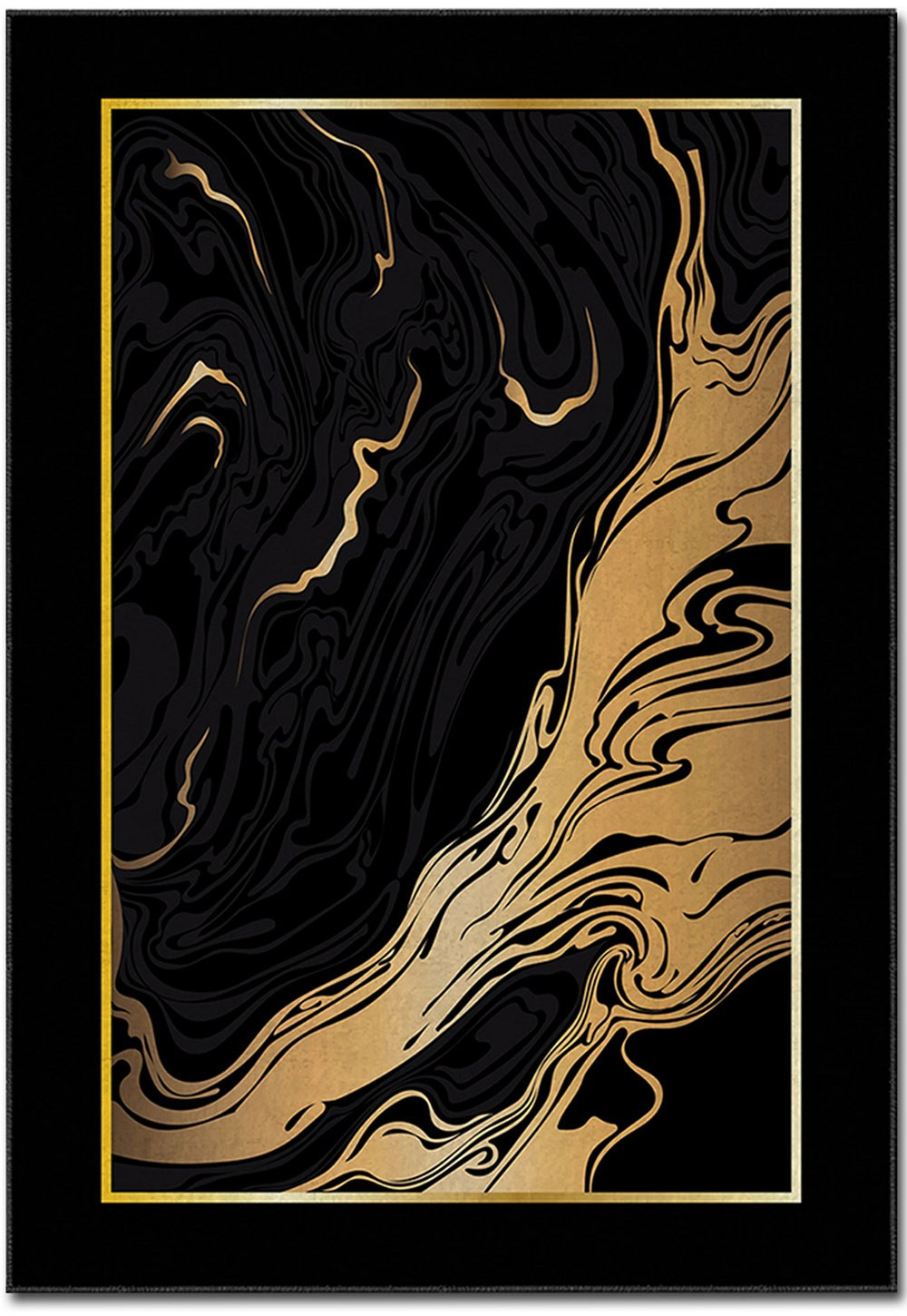 Χαλί Asr Crpt-79 288NGR2016 Black-Gold Conceptum Hypnose 80X140cm