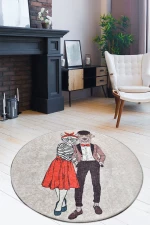 Χαλί Best Couple 882CHL1142 Beige-Multi Conceptum Hypnose 100X100cm Round