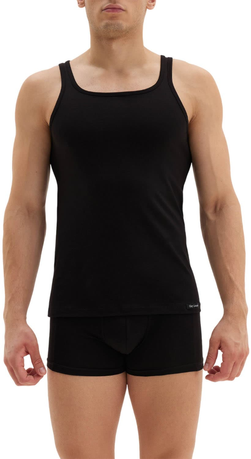 ΑΝΔΡΙΚΗ ΒΑΜΒΑΚΕΡΗ ΑΜΑΝΙΚΗ ΦΑΝΕΛΑ 425 GUY LAROCHE TANK TOP 1-3102 – ΜΑΥΡΟ