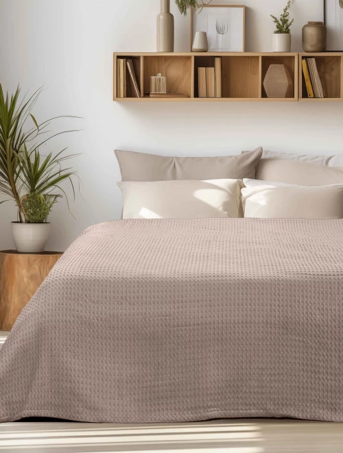 Κουβέρτα Πικέ PIKONA BROWN Καφέ Κουβέρτα Πικέ: 220 x 240 εκ. MADI