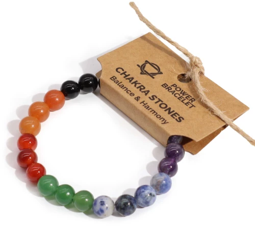 Βραχιόλι με Επτά Ημιπολύτιμους Λίθους Seven Chakra 8mm