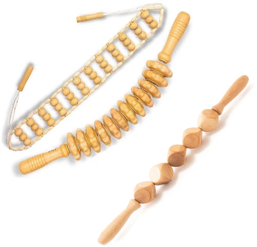 Ξύλινα Εργαλεία για Μασάζ και Μαδεροθεραπεία Wood Therapy Massage Set, 3τμχ