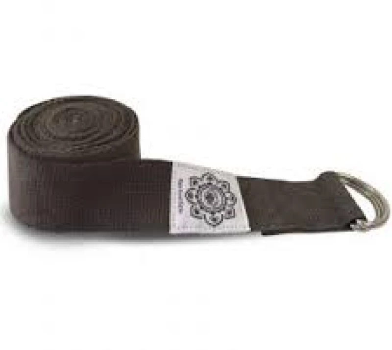 Ζώνη Γιόγκα (Ιμάντας) Yoga Pilates Strap D-Ring Cotton Grey XL 270cmX4cm