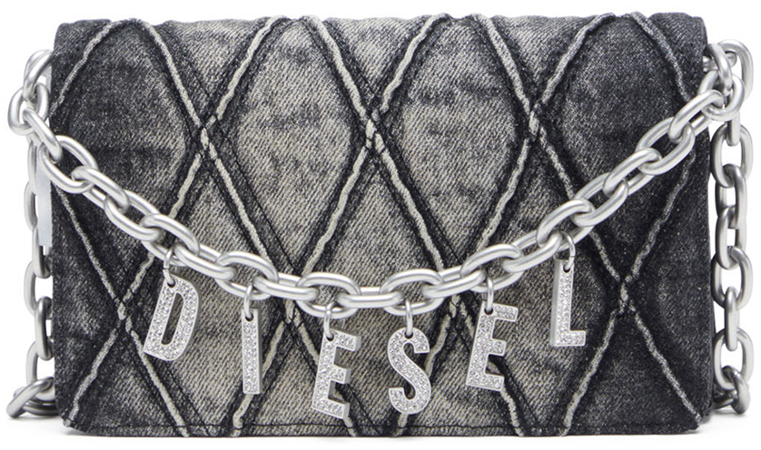 DIESEL CHARM-D STRAP CROSSOVER WALLET WOMEN DIESEL ΜΑΥΡΟ (X10281-P6330-T8013)