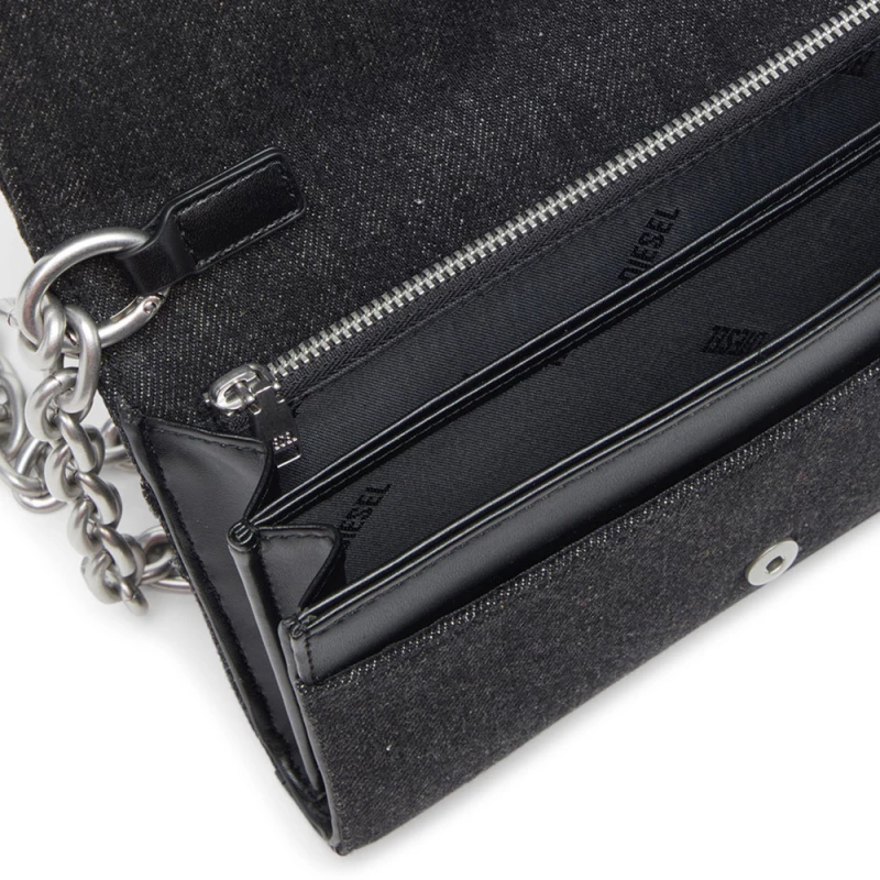 DIESEL CHARM-D STRAP CROSSOVER WALLET WOMEN DIESEL ΜΑΥΡΟ (X10281-P6330-T8013)