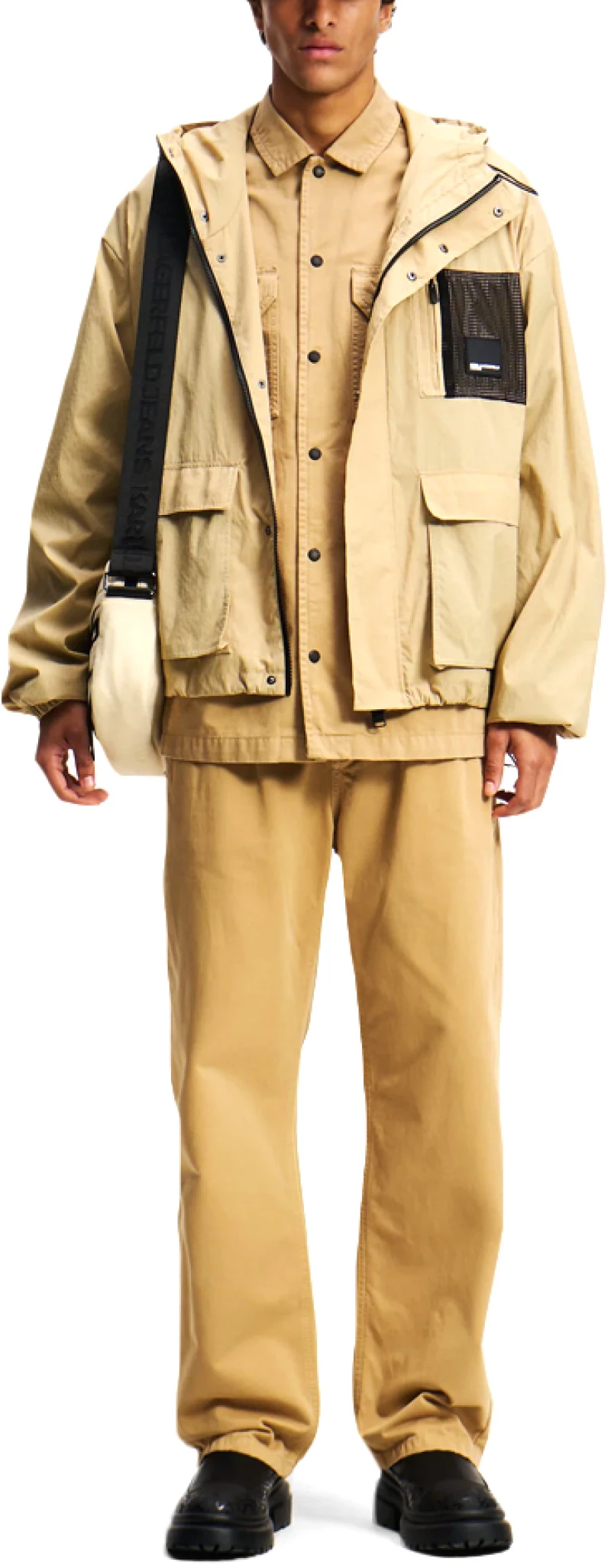KARL LAGERFELD BACK PATCH RELAXED FIT CHINO PANTS MEN KARL LAGERFELD ΜΠΕΖ (A2M10120-1UP)