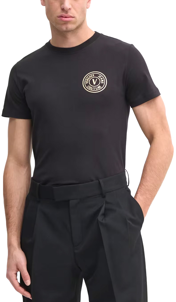 VERSACE JEANS COUTURE 78UP600 S SMALL LOGO T-SHIRT MEN VERSACE JEANS COUTURE ΜΑΥΡΟ (78GAHT00-CJ00T-G89)