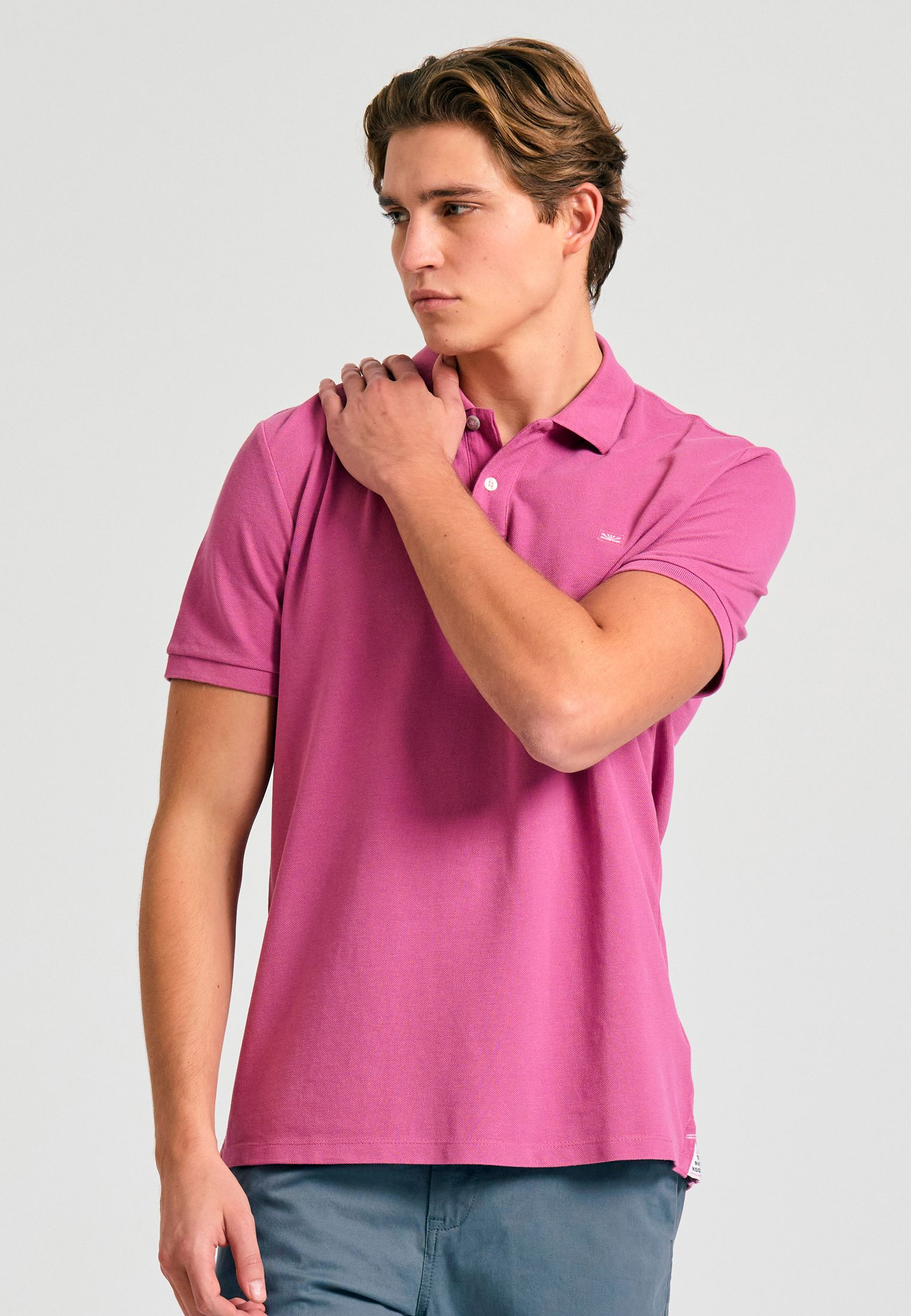Polo μπλούζα με κεντημένο logo - The essentials - DRY ROSE - FBM011-001-11