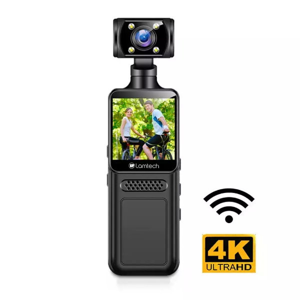 LAMTECH 4K 180ο Wi-Fi Κάμερα Δράσης 4K Ultra HD με Οθόνη 1.31" (Μαύρο)