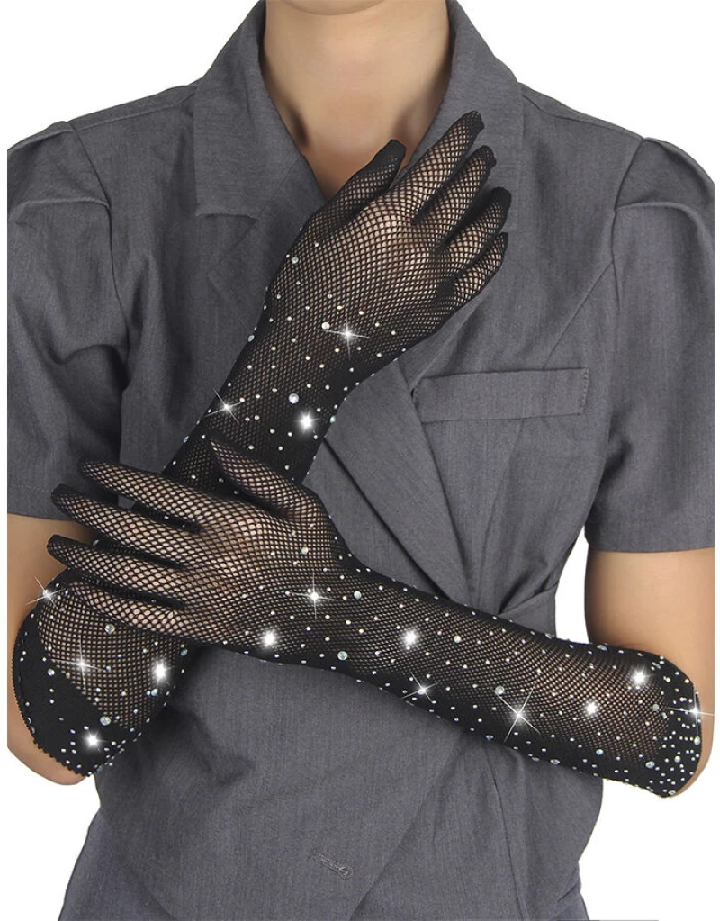 SUBBLIME - 957469SHINE TRANSPARENT GLOVES BLACK