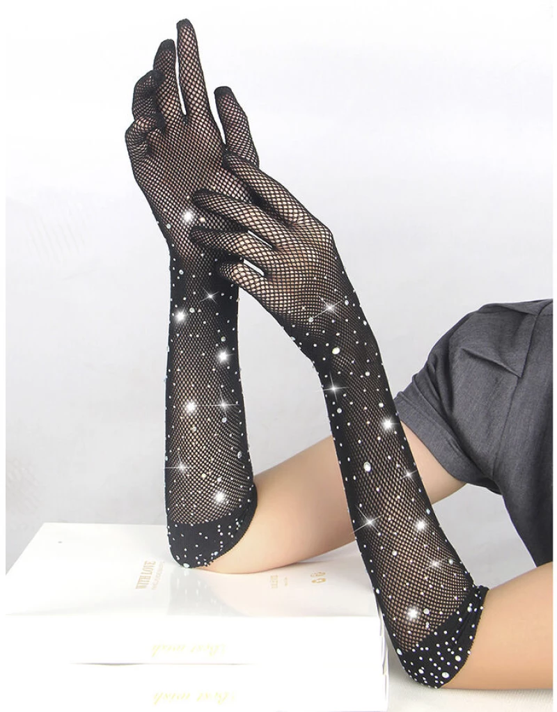 SUBBLIME - 957469SHINE TRANSPARENT GLOVES BLACK
