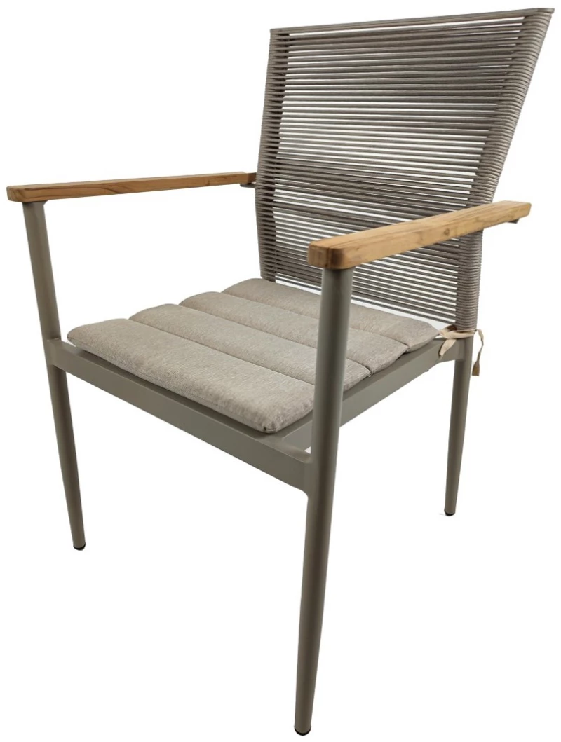 Concha Καρέκλα αλουμινίου γκρεζ σχοινί 56x58x88cm 09912-1