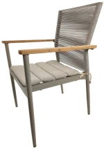 Concha Καρέκλα αλουμινίου γκρεζ σχοινί 56x58x88cm 09912-1